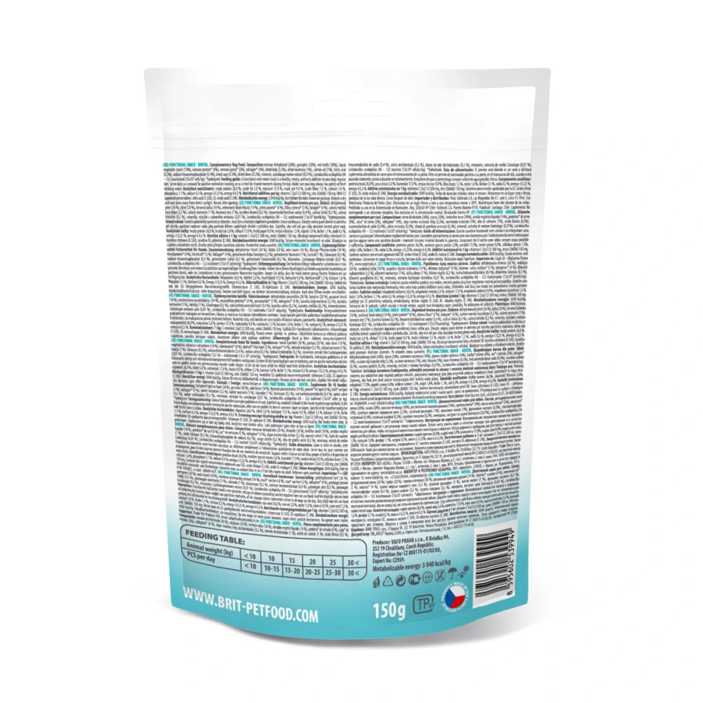 Ласощі Brit Care Functional Snack Dental для собак для захисту зубів та ясен з олениною та розмарином 150 г