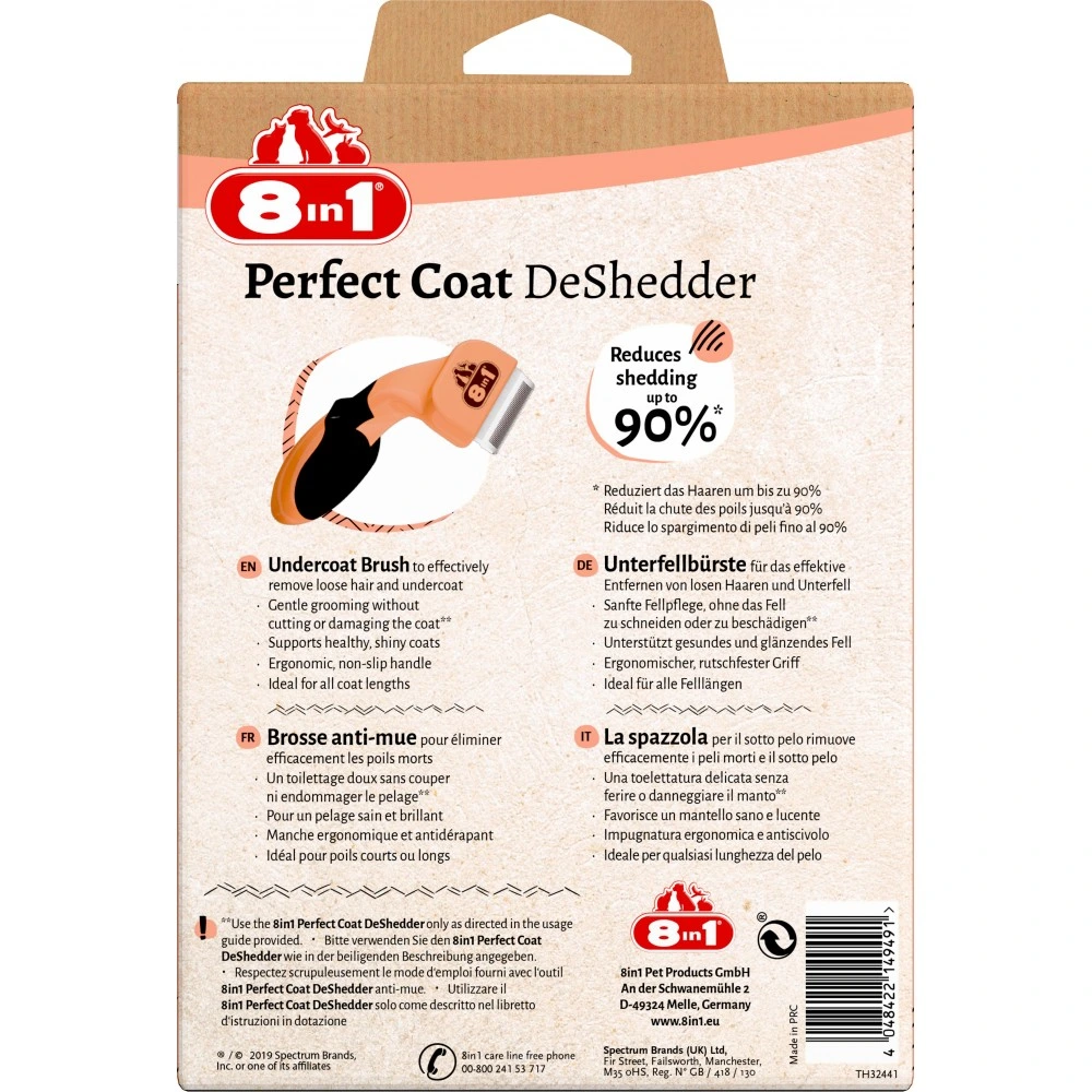 Дешеддер 8in1 Perfect Coat для котів для вичісування 4,5 см