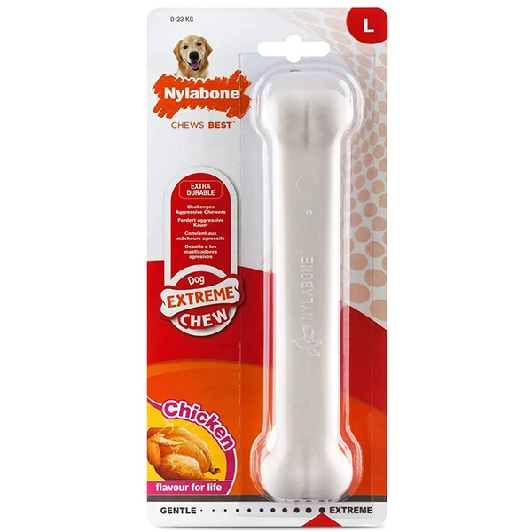 Жувальна іграшка для собак Nylabone Extreme Chew Bone, розмір L, смак курки