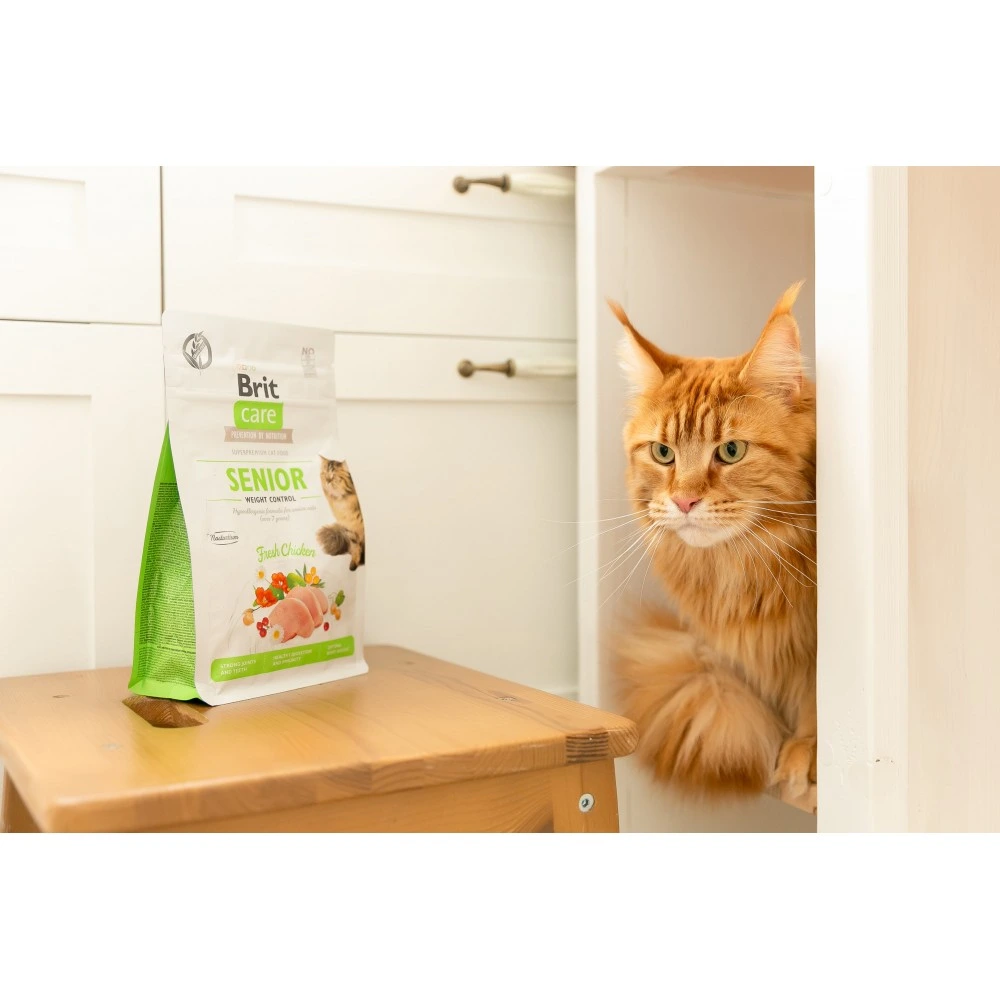 Корм сухий Brit Care Cat Grain Free Senior Weight Control для котів похилого віку з надмірною вагою з куркою 400 г