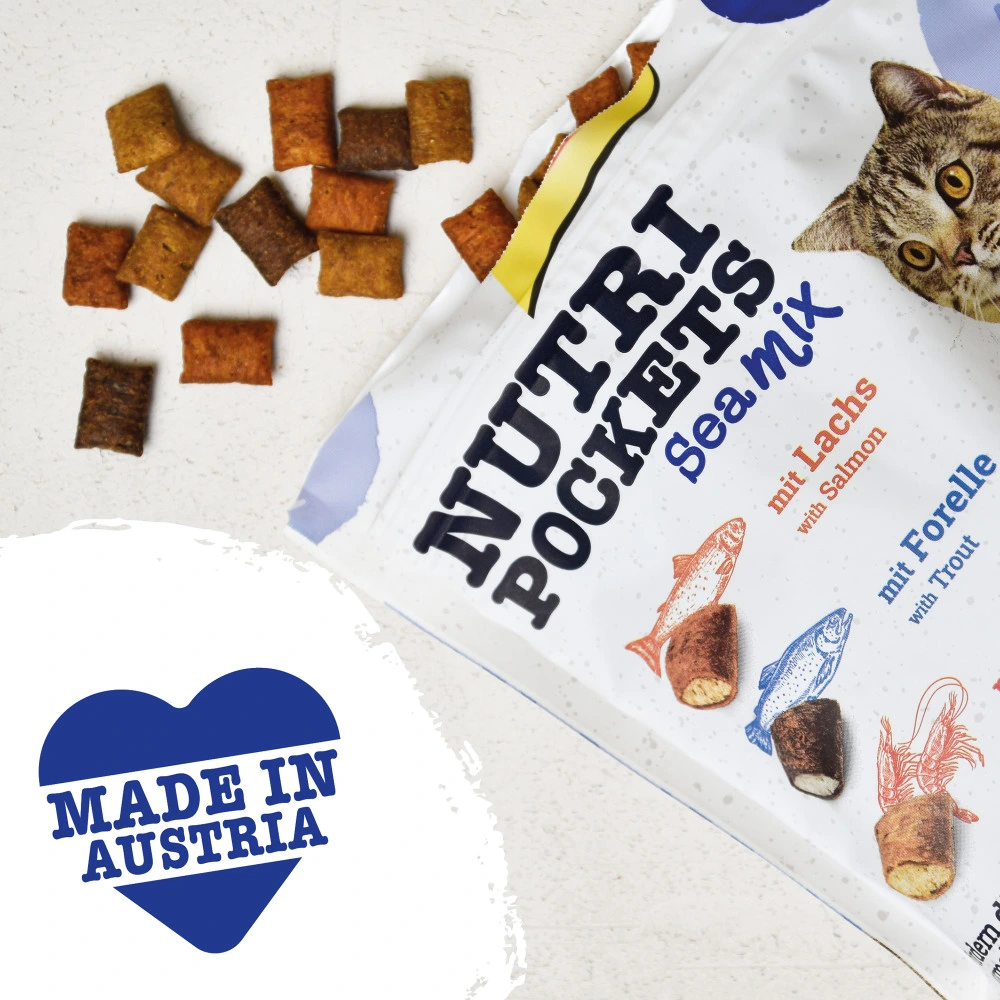 Ласощі вітамінні GimCat Nutri Pockets Морський мікс для котів з лососем фореллю та креветками 150 г