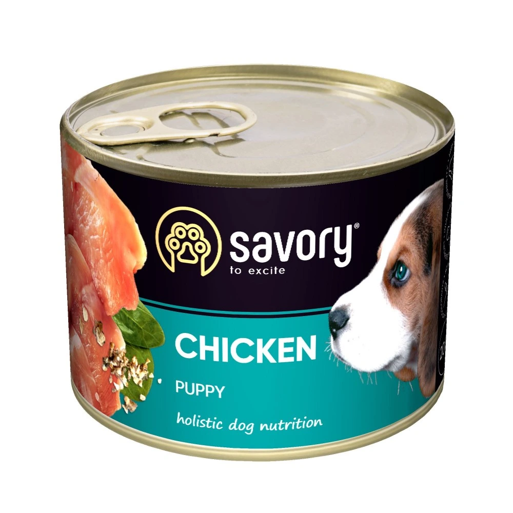 Корм вологий Savory Dog All breeds Puppy Chicken паштет для цуценят усіх порід з куркою 200 г