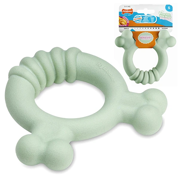 Іграшка жувальна для цуценят Nylabone Puppy Chew Tactile Ring, Курка, S