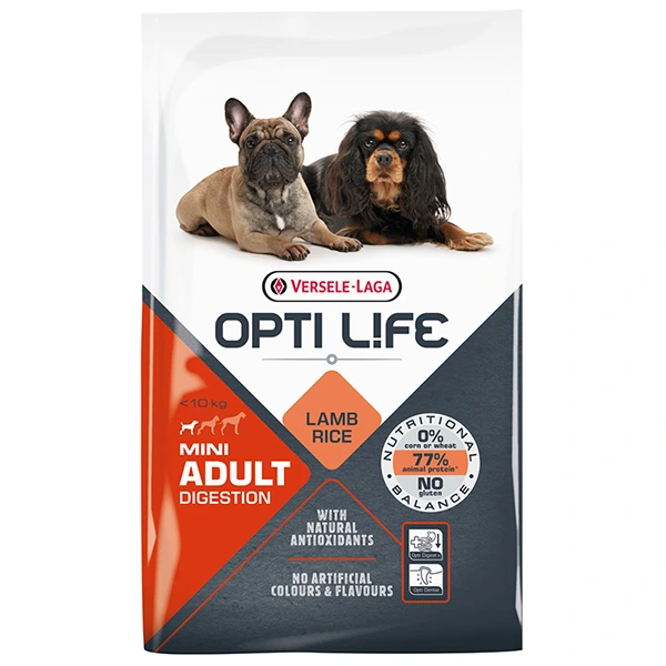 Корм для собак Opti Life Adult Digestion, Ягня, з чутливим травленням, для міні та малих порід, 7.5 кг