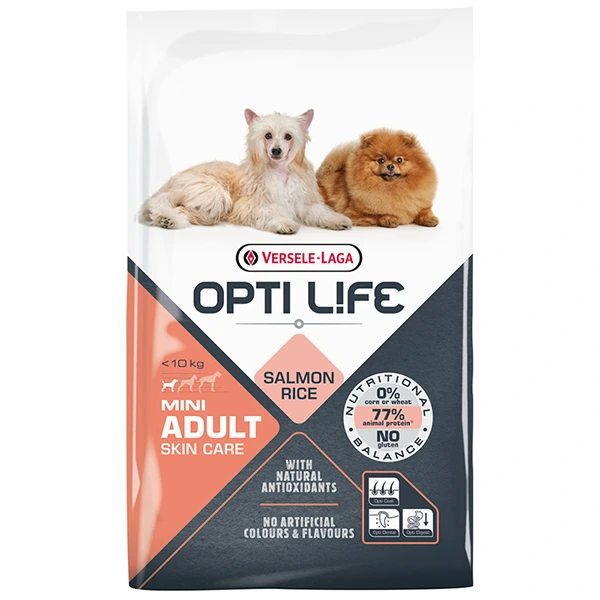 Сухий суперпреміум корм для собак Opti Life Adult Skin Care Mini, Лосось, 7.5 кг