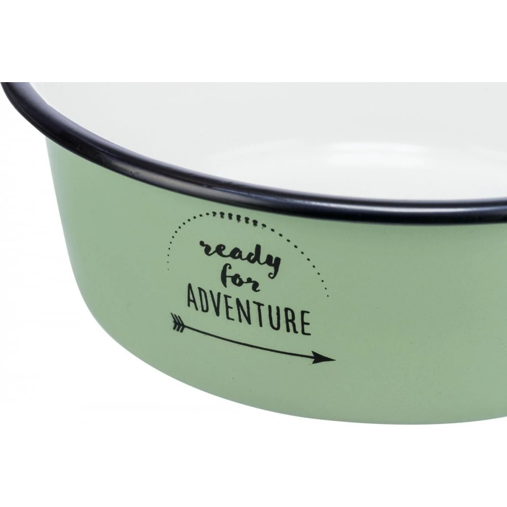 Миска Trixie для собак Adventure зеленая эмаль/металл 1,9 л/21 см