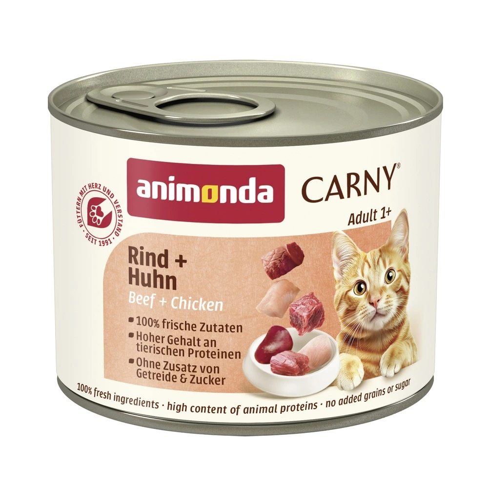 Корм вологий Carny Adult Beef Chicken для дорослих котів з яловичиною та куркою 200 г