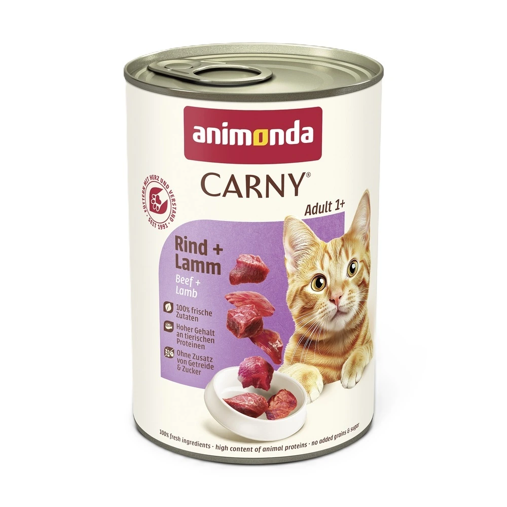 Корм вологий Carny Adult Beef Lamb для дорослих котів з яловичиною та ягням 400 г