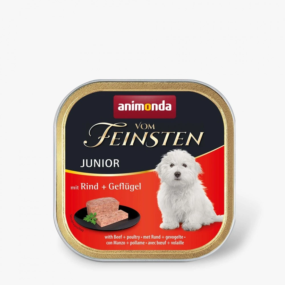 Корм вологий Vom Feinsten Junior with Beef Poultry для цуценят з яловичиною і птицею 150 г