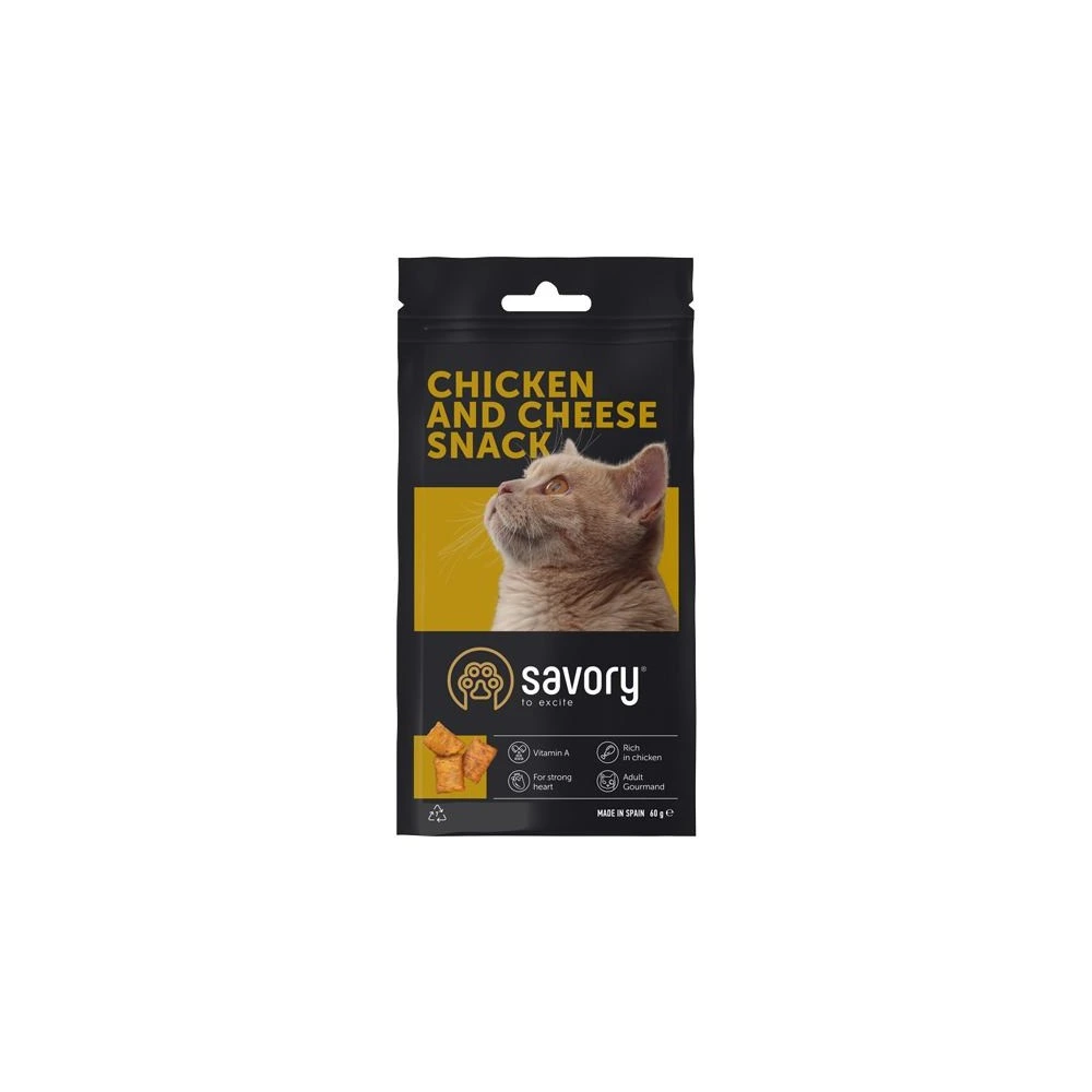Хрумкі ласощі Savory Cats Snacks Pillows Gourmand with Chicken and Cheese для дорослих вибагливих котів подушечки з куркою т