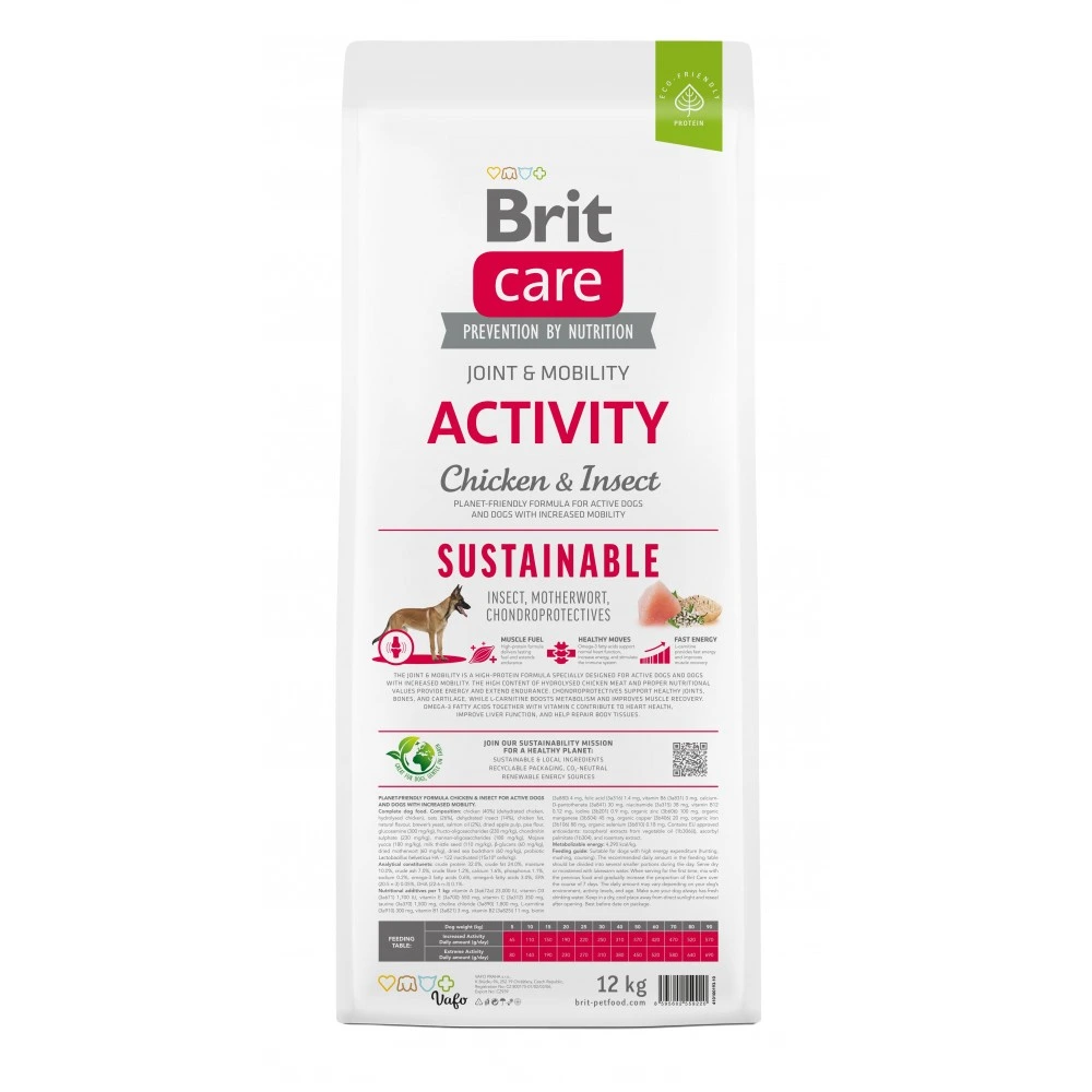 Корм сухий Brit Care Dog Sustainable Activity для дорослих собак з підвищеною активністю з куркою та комахами 12 кг