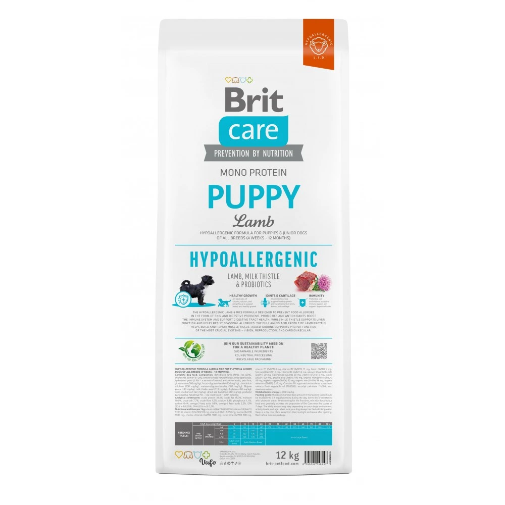 Корм сухий Brit Care Dog Hypoallergenic Puppy для цуценят гіпоалергенний з ягням 12 кг
