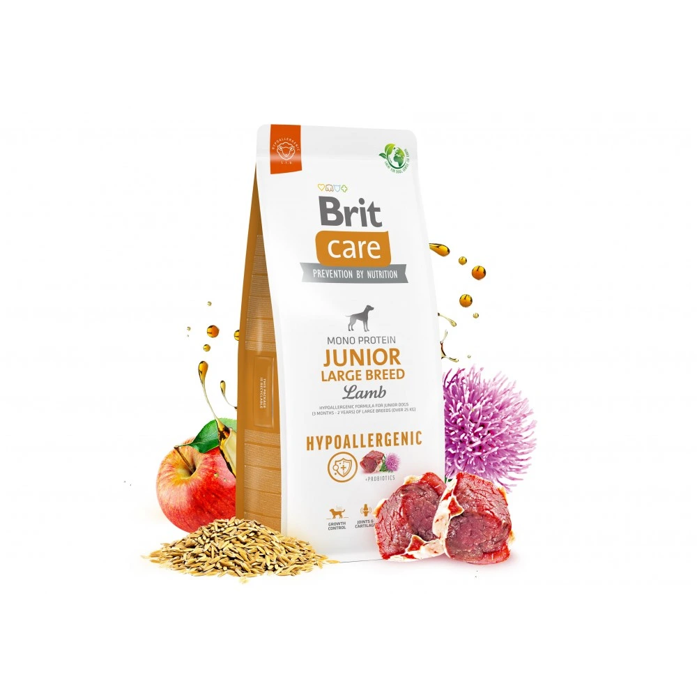 Корм сухий Brit Care Dog Hypoallergenic Junior Large Breed для молодих собак великих порід гіпоалергенний з ягням 12 кг