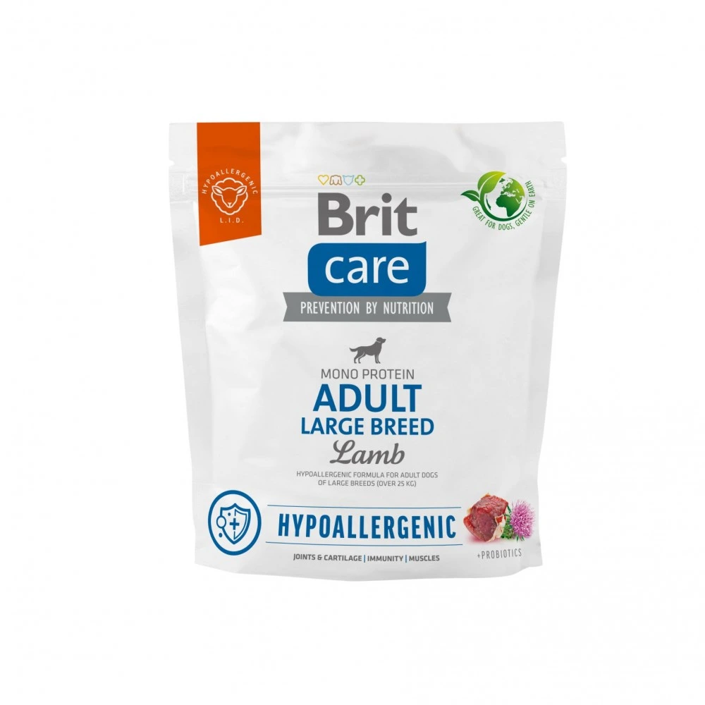 Корм сухий Brit Care Dog Hypoallergenic Adult Large Breed для дорослих собак великих порід гіпоалергенний з ягням 1 кг