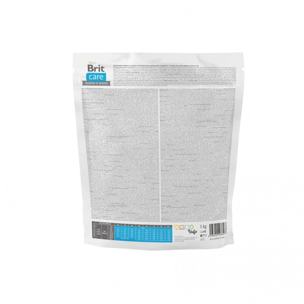 Корм сухий Brit Care Dog Grain-free Junior Large Breed для молодих собак великих порід беззерновий з лососем 1 кг