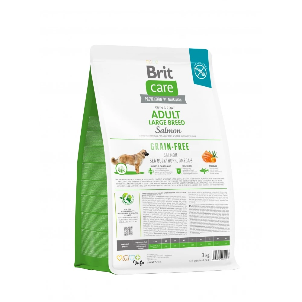 Корм сухой Brit Care Dog Grain-free Adult Large Breed для взрослых собак больших беззерновых пород с лососем 3 кг