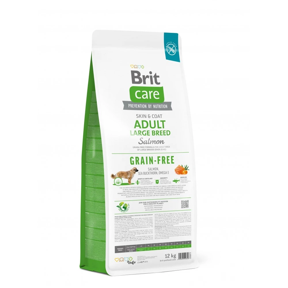 Корм сухой Brit Care Dog Grain-free Adult Large Breed для взрослых собак крупных беззерновых пород с лососем 12 кг
