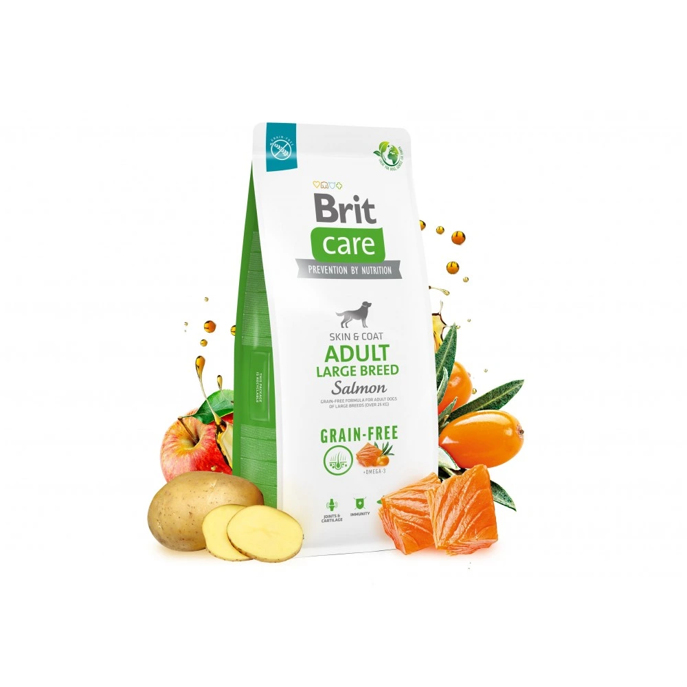 Корм сухой Brit Care Dog Grain-free Adult Large Breed для взрослых собак крупных беззерновых пород с лососем 12 кг