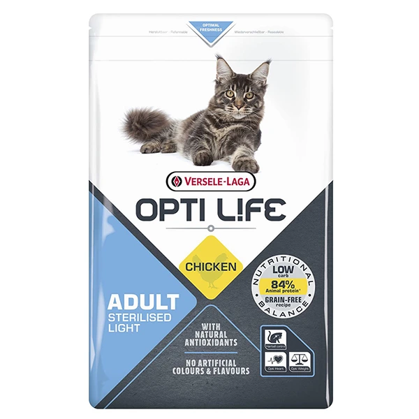 Беззерновий сухий корм для котів Opti Life Sterilised Light, 2.5 кг