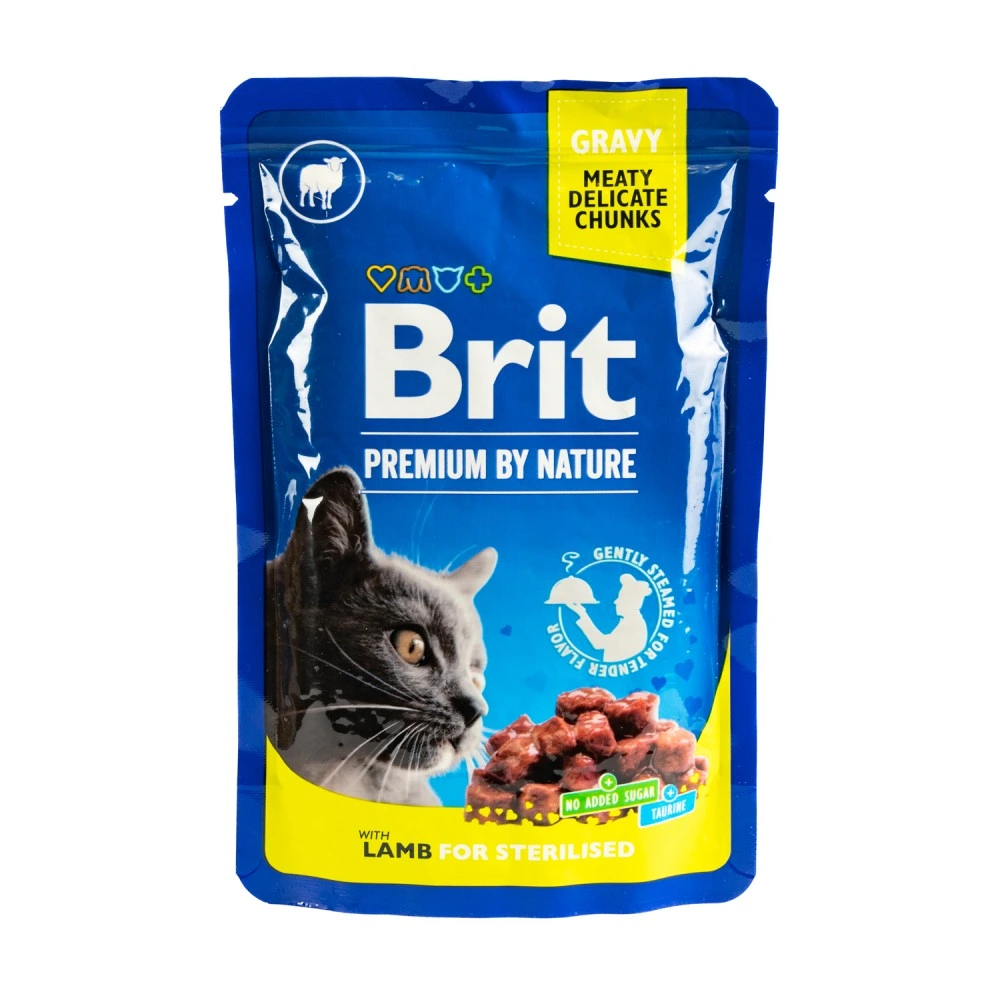 Корм вологий Brit Premium Lamb for Sterilised д/стерилізованих котів ягня 100 г