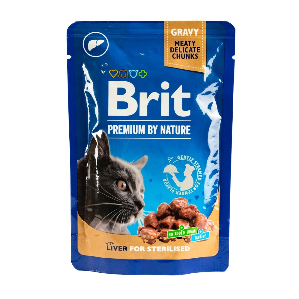 Корм вологий Brit Premium Liver for Sterilised д/стерилізованих котів печінка 100 г