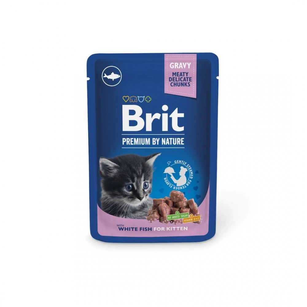 Корм вологий Brit Premium White fish for Kitten д/кошенят біла риба 100 г