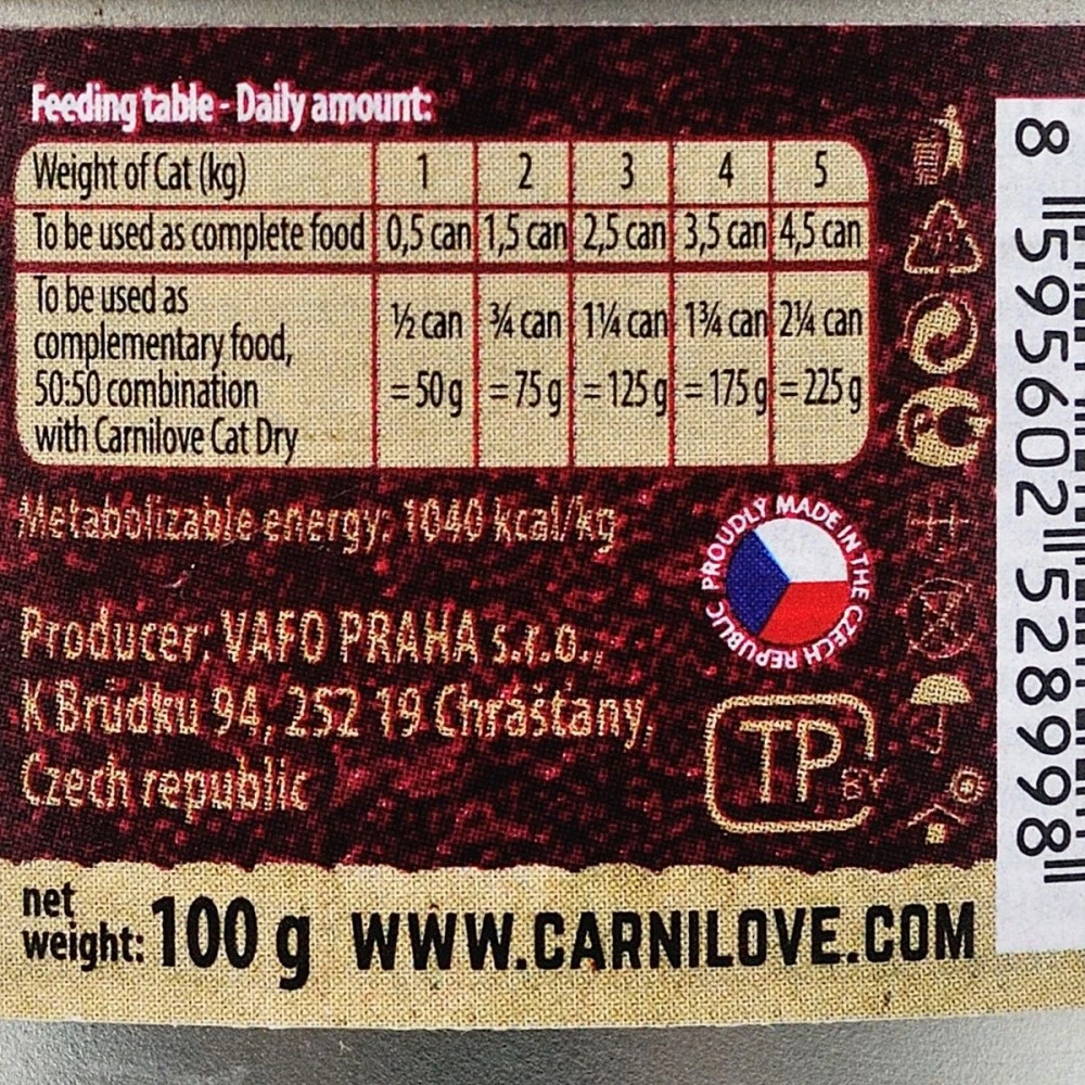 Корм влажный Carnilove Cat k консервы для взрослых кошек с индейкой и лососем 100 г