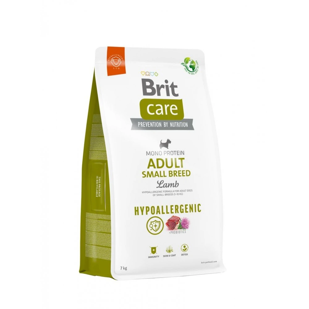 Корм сухий Brit Care Dog Hypoallergenic Adult Small Breed для дорослих собак малих порід від 1 до 10 кг гіпоалергенний з ягням