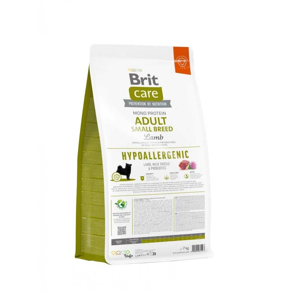 Корм сухий Brit Care Dog Hypoallergenic Adult Small Breed для дорослих собак малих порід від 1 до 10 кг гіпоалергенний з ягням