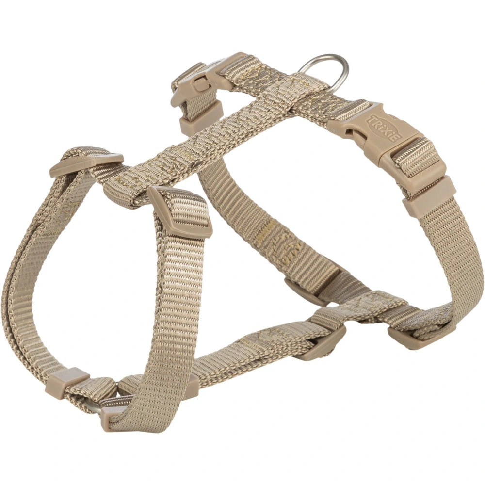Шлей Trixie Premium H-harness для собак S–M 42–60 см 15 мм песочный