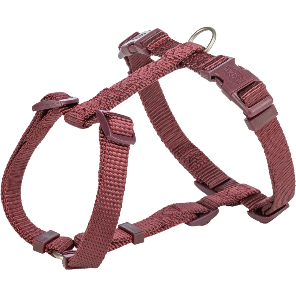 Шлей Trixie Premium H-harness для собак L–XL 75–120 см 25 мм бордовый