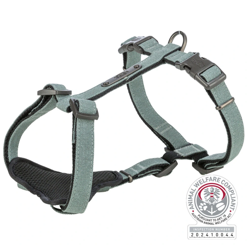 Шлей Trixie CityStyle H-harness для собак хлопок L–XL 75–120 см 25 мм светло-зеленый