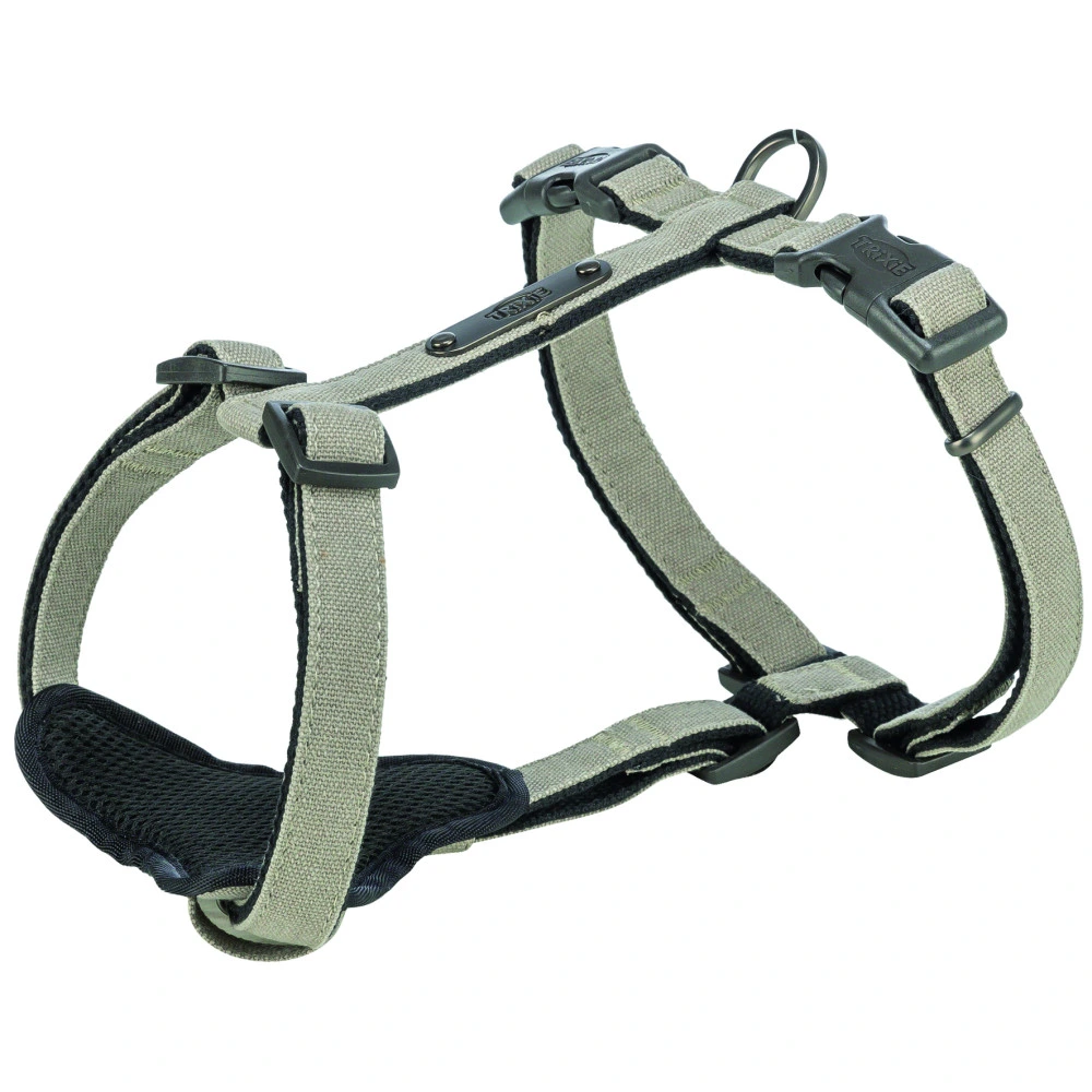 Шлей Trixie CityStyle H-harness для собак хлопок M–L 52–75 см 20 мм светло-серый