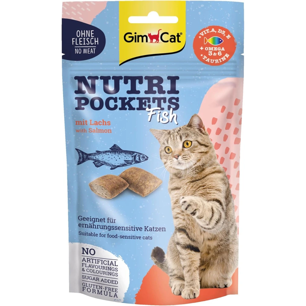 Ласощі Nutri Pockets для котів Рибні Лосось 60г