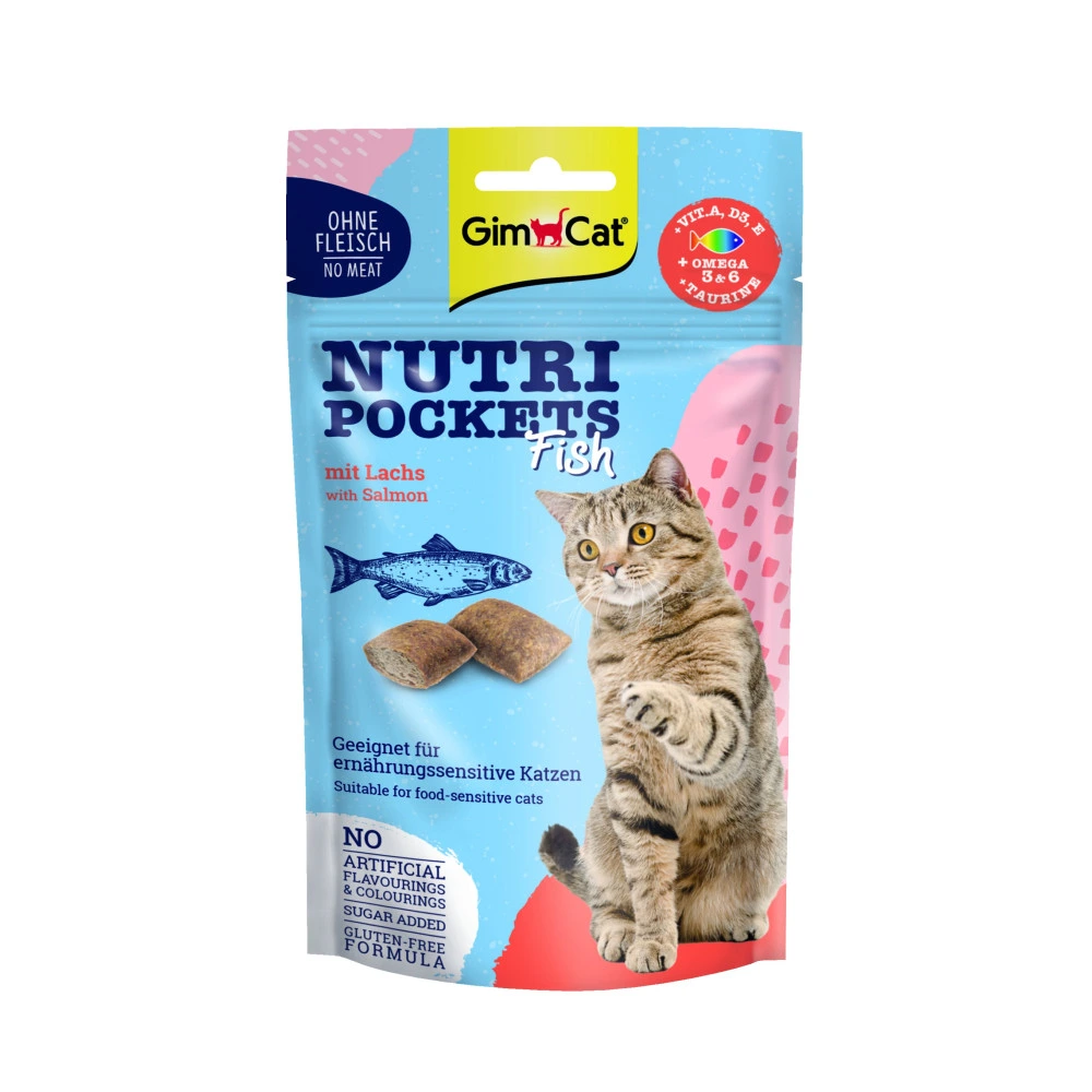 Ласощі Nutri Pockets для котів Рибні Лосось 60г