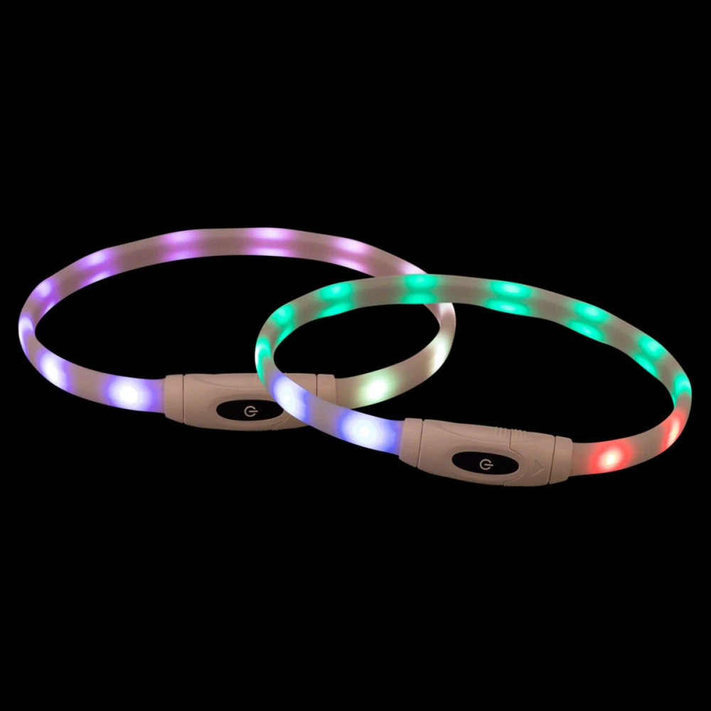 Нашийник Trixie що світиться з USB силікон різнокольоровий XS–XL 65 см х 16 мм