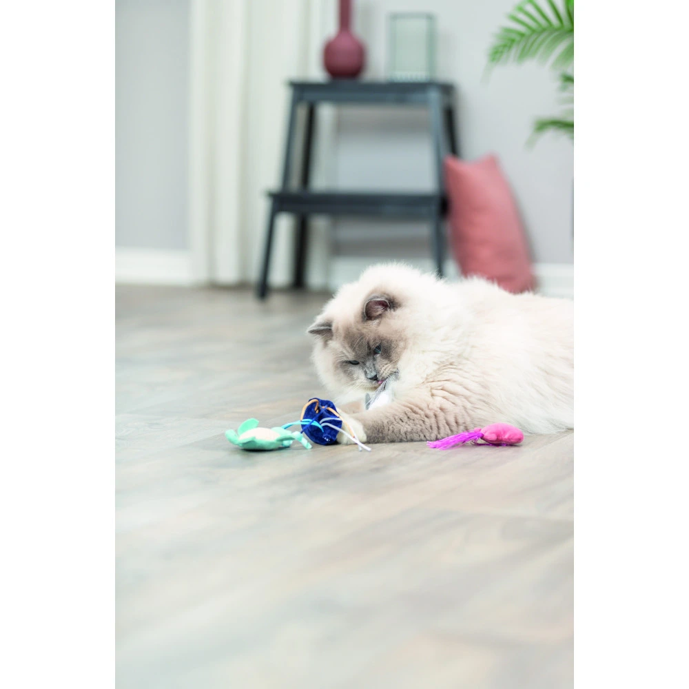 Игрушка Trixie для кошек Морские звери плюш с кошачьей мятой 5–8 см