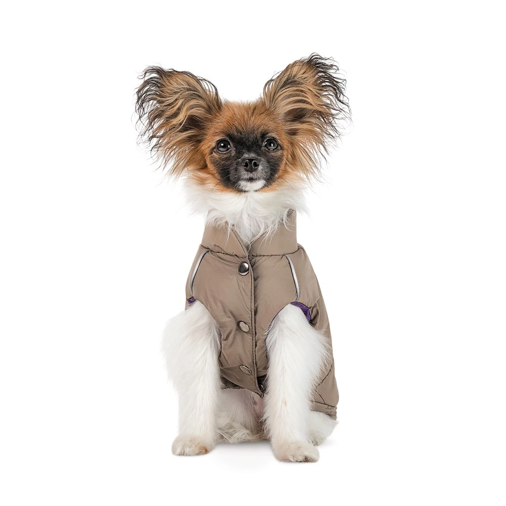 Жилет Pet Fashion Hardy для собак утеплений водонепроникний з отвором для повідця бежевий розмір S2