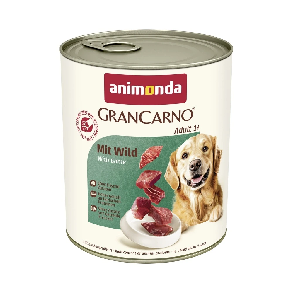 Корм вологий Animonda GranCarno Adult with Game для дорослих собак з дичиною консервований 800 г