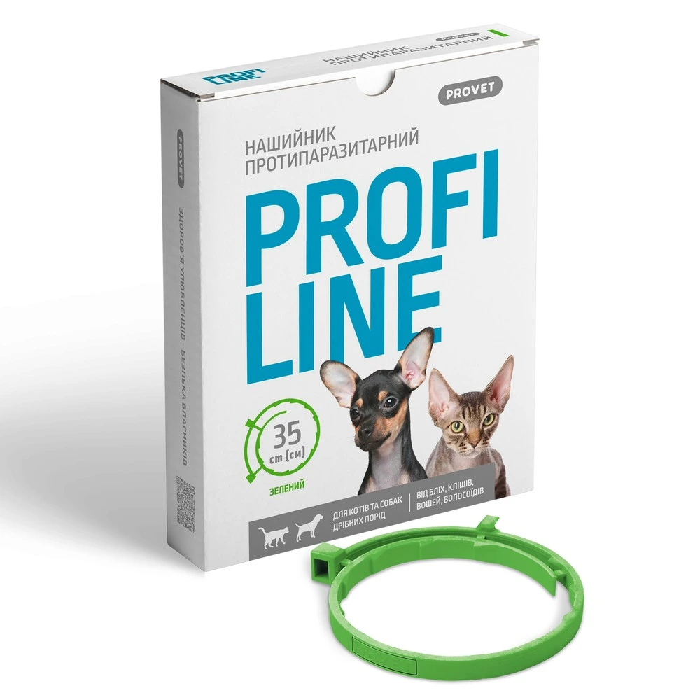 Ошейник Provet PROFILINE для кошек и собак инсектоакарицид зеленый 35 см