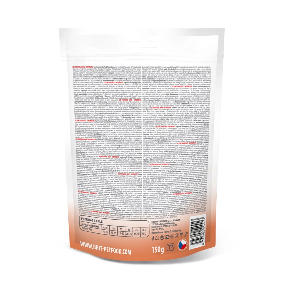 Ласощі Brit Care Functional Snack Snack Antiparasitic Salmon д/собак напіввологі антипаразитарний ефект лосось 150 г