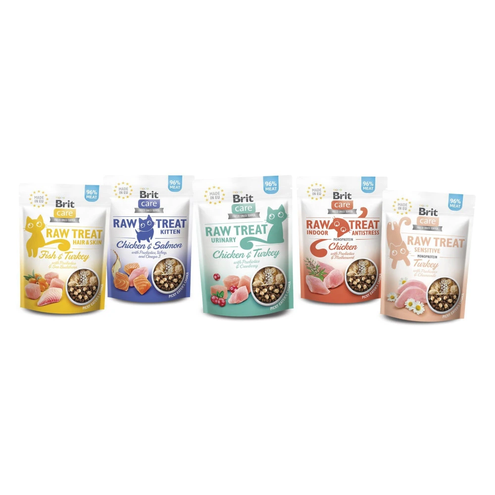 Ласощі Brit Raw Treat Freeze-dried Hair and Skin д/котів д/шерсті риба та індичка 40 г