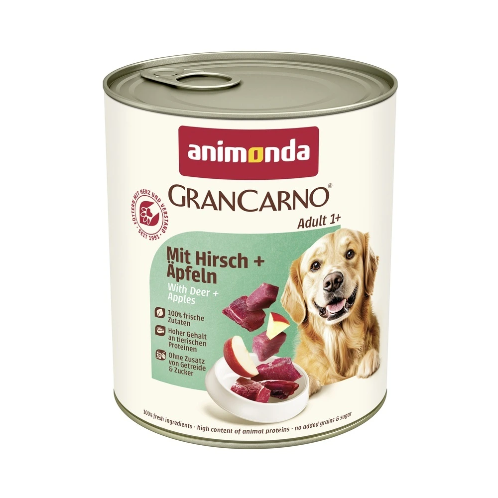 Консервований корм для собак Animonda GranCarno Adult Deer with Apple, з олениною і яблуком, 800 г