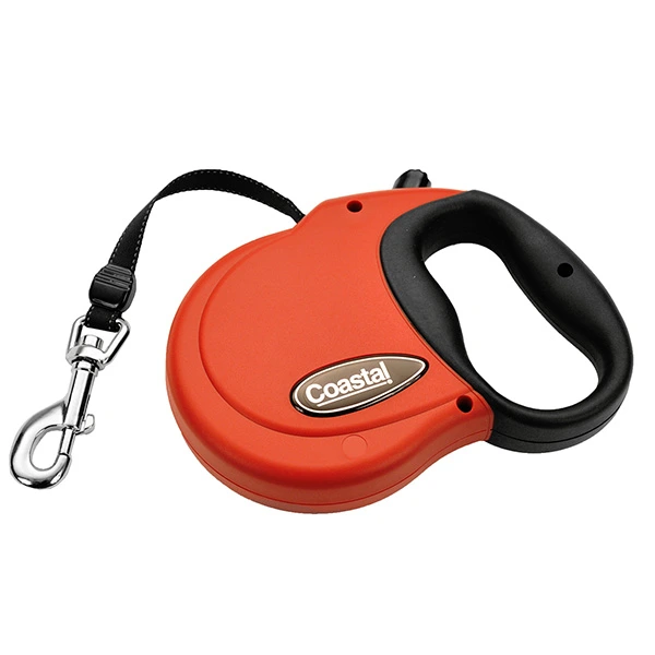 Рулетка-повідець для собак Coastal Power Walker Retractable Leash, Червоний, стрічка 4.8м