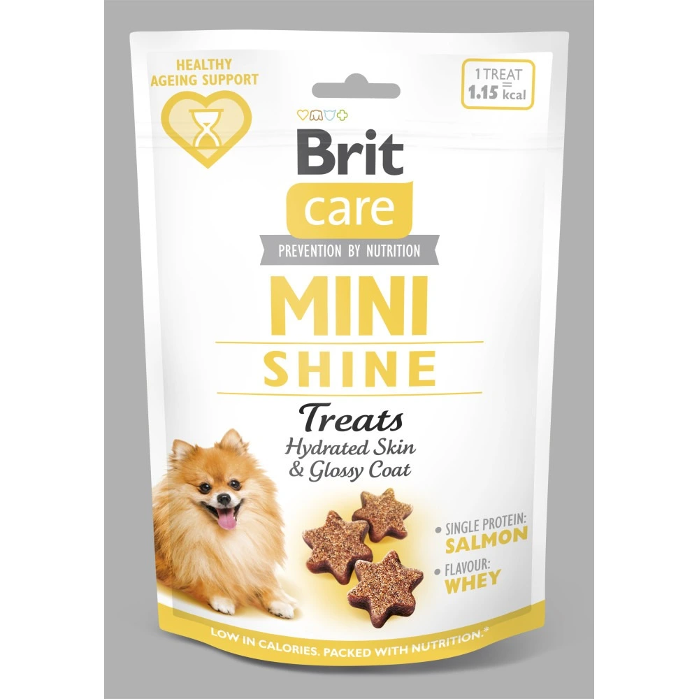 Лакомство Brit Care Mini Treats Shine для собак малых пород для блестящей шерсти лосось 50 г