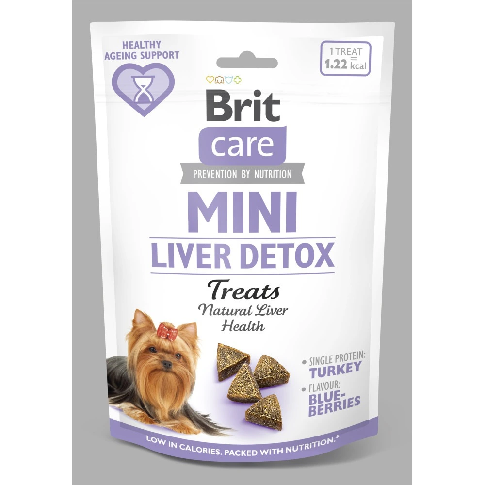 Лакомство Brit Care Mini Treats Liver Detox для собак малых пород детокс печени индейка вкус черника 50 г