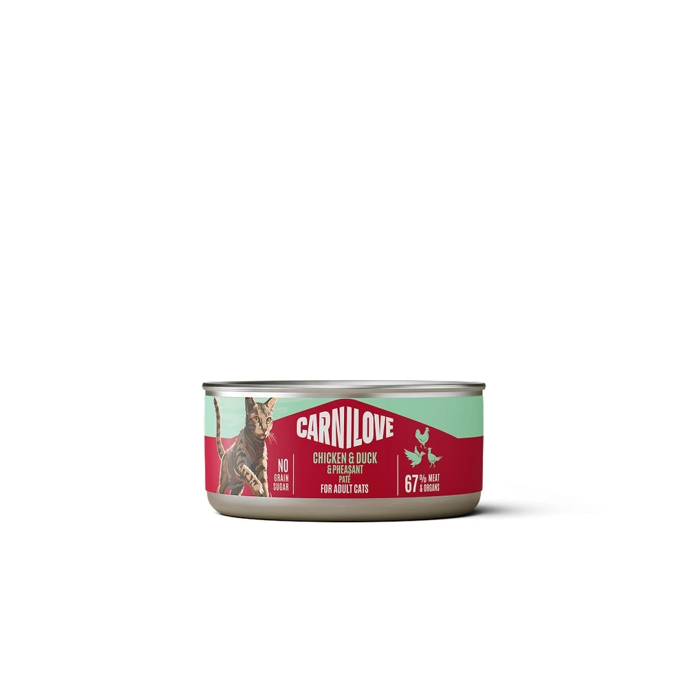 Корм вологий Carnilove Chicken, Duck & Pheasant для котів паштет курка, качка і фазан 100 г