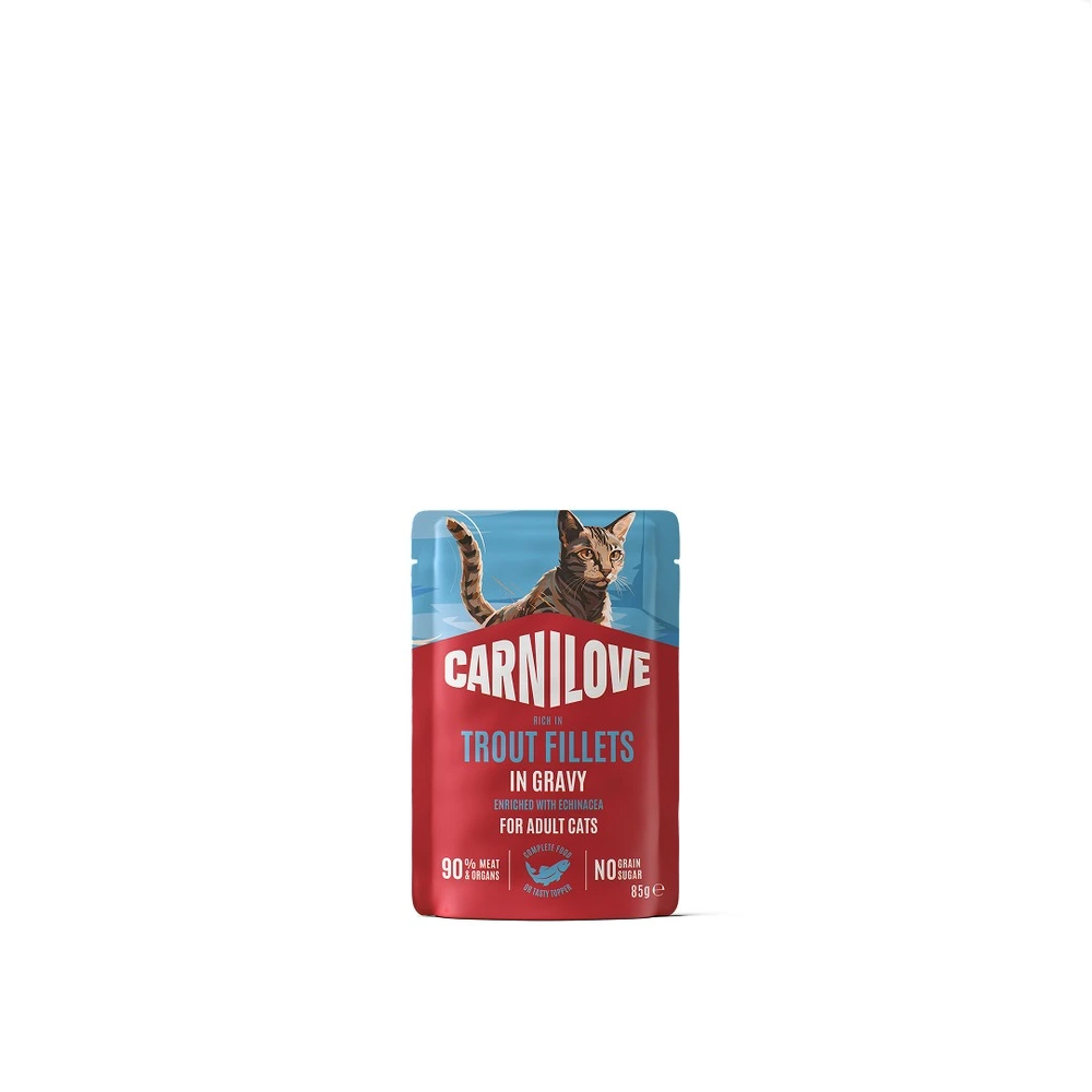 Корм вологий Carnilove Gravy Trout with Echinacea для котів форель та ехінацея в соусі 85 г