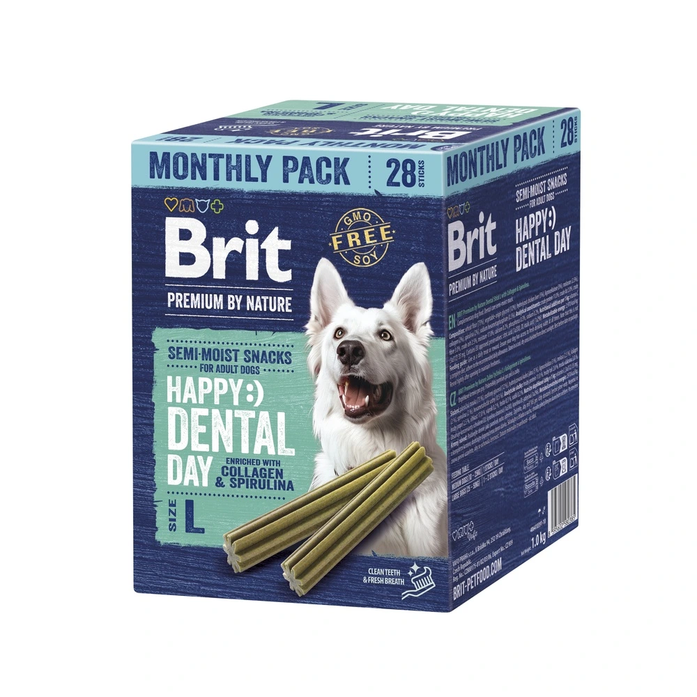 Ласощі Brit Premium by Nature Dental L для собак великих порід з колагеном та спіруліною 28 шт