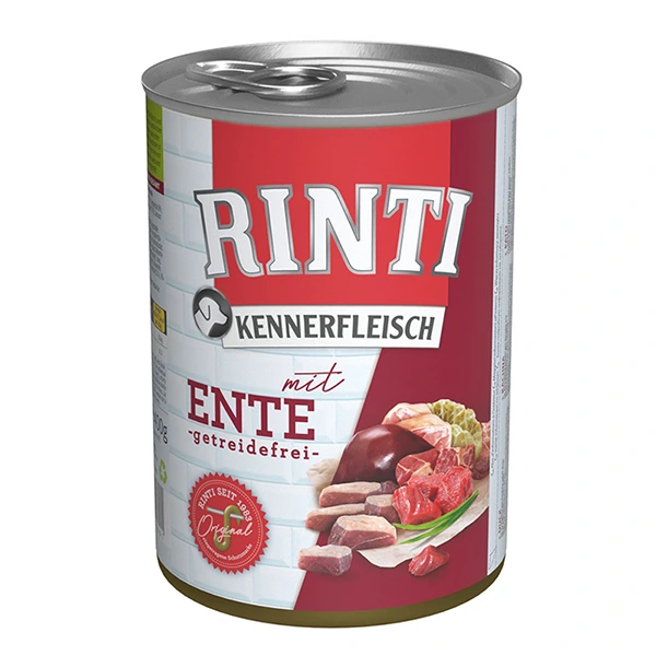 Вологий корм для собак Rinti Kennerfleisch mit Ente, Качка, 0.4 кг